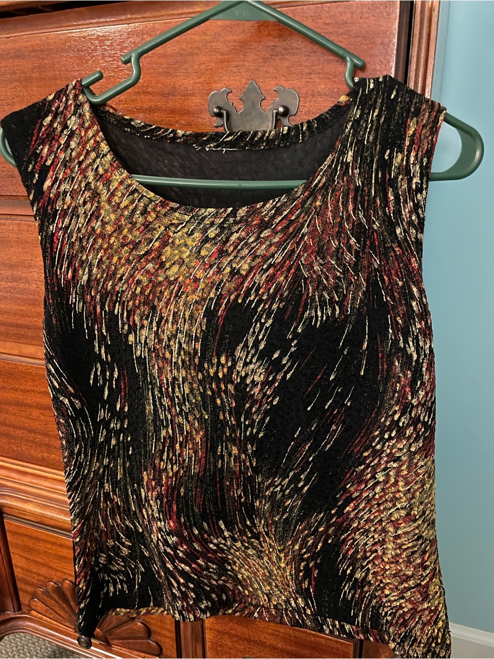 Coldwater Creek Black Metallic Swirl Tank Top